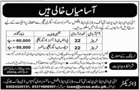 Agriculture project job applications open now for qualified candidates in Punjab, Pakistan