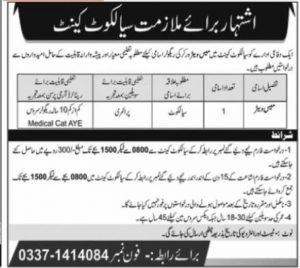 jobs in Sialkot 2021